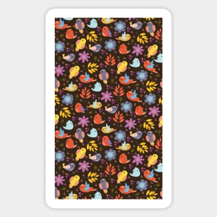 Cute Beautiful Colorful Birds Pattern Artwork Sticker